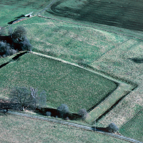 Luftbild der Viereckschanze von Leeder. BLfD / Foto: Klaus Leidorf